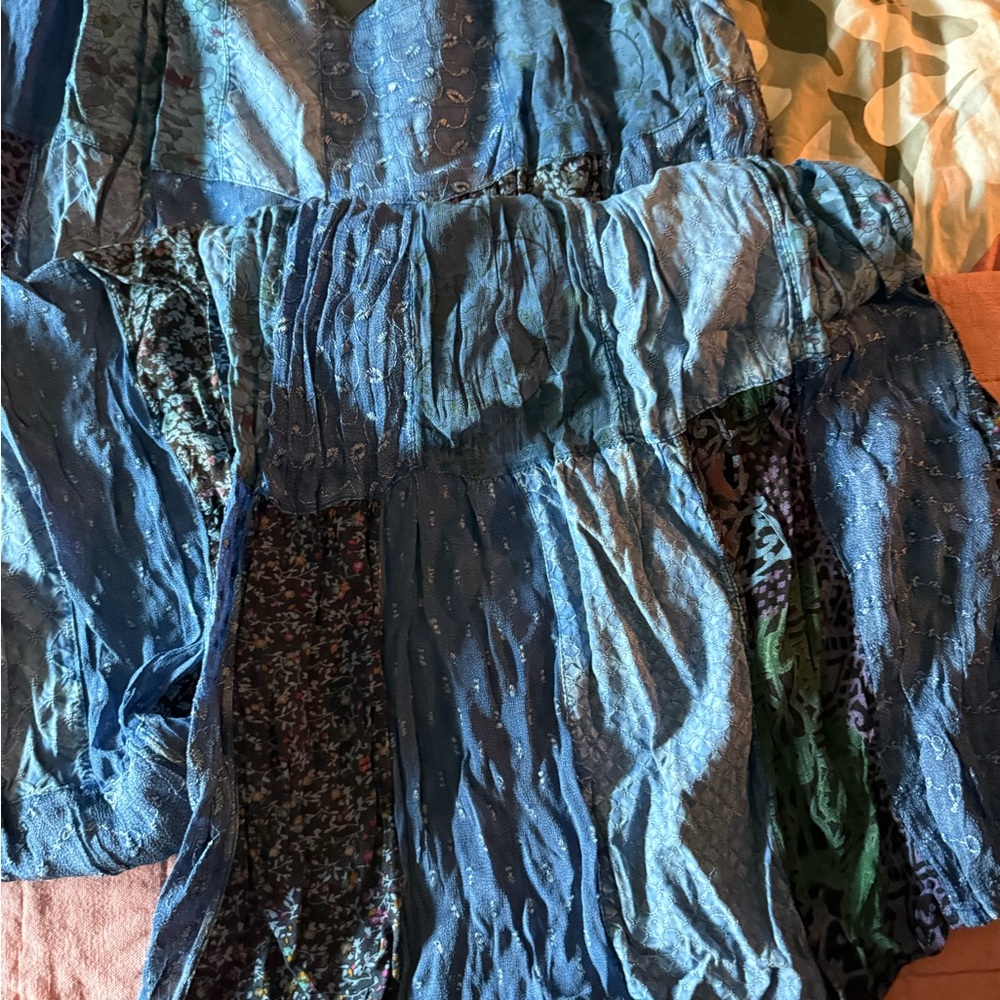 Young Threads Patchwork Blue Pants - Picture 2 of 5